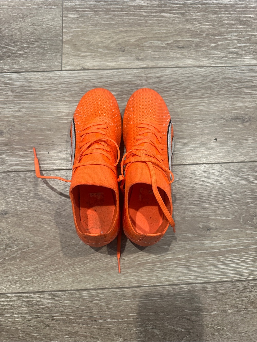 Puma Women's Bright Orange Knit Sneakers